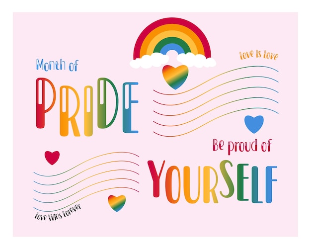Mes del orgullo vector banner e ilustración de fondo