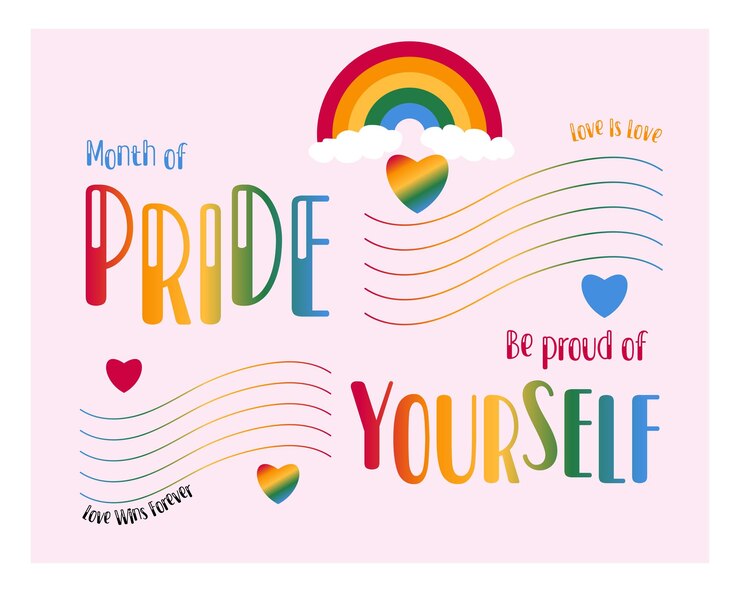Mes del orgullo vector banner e ilustración de fondo