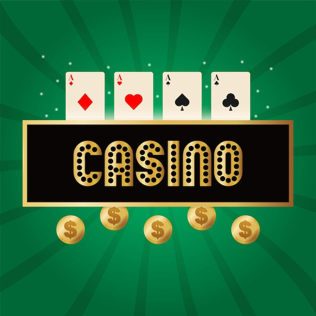Mesa de casino con fichas. ilustración vectorial