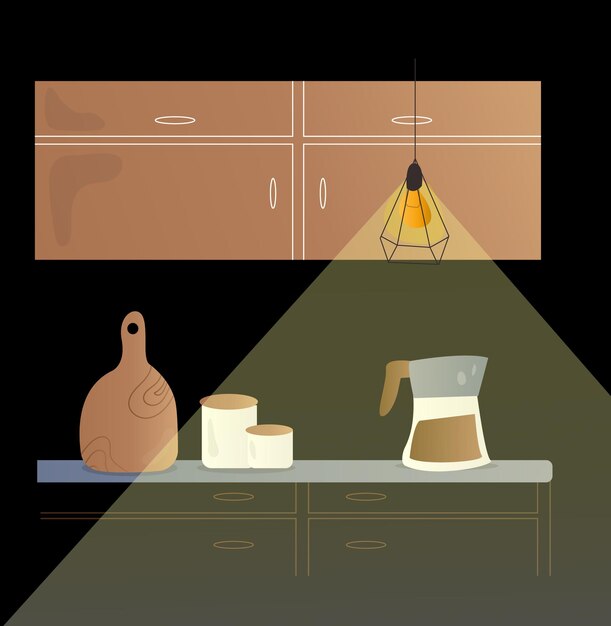 Mesa de cocina cafe y lockers