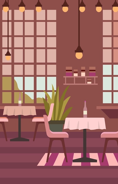 Mesa de comedor para la cena romántica del cliente Cita en un café-restaurante con fondo de ventana