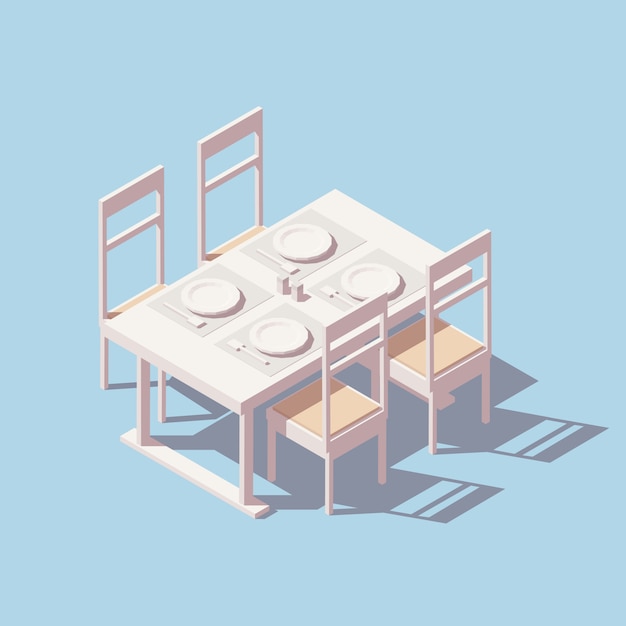 mesa de comedor isométrica