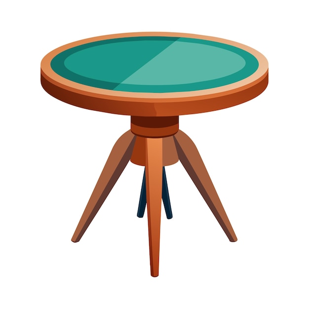 Vector mesa de comedor redonda aislada en blanco