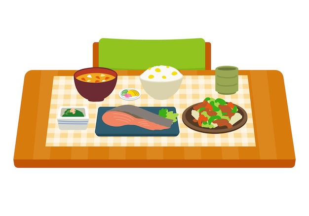 Mesa de comida japonesa