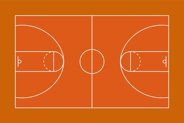 Vector mesa especial de cancha de baloncesto para tácticas.