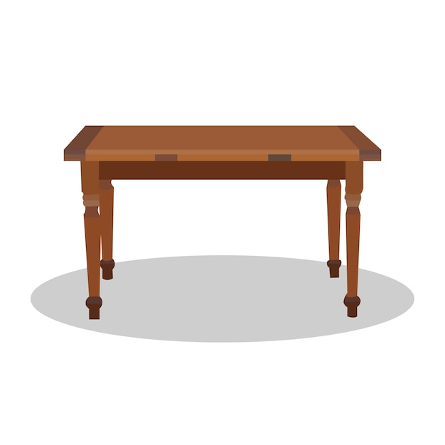 Mesa de madera aislada sobre fondo blanco ilustración vectorial realista