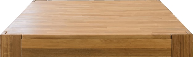 Mesa de madera sobre un fondo blanco