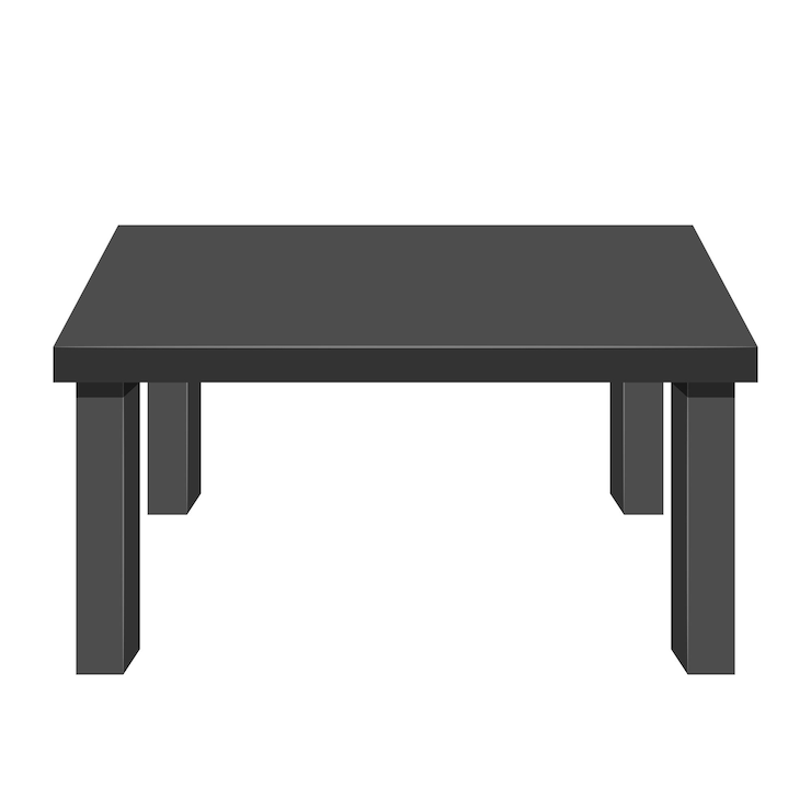 Mesa de oficina cuadrada negra moderna Icono de mesa moderna Muebles para interior