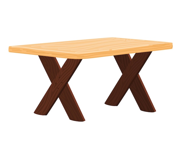 Mesa de picnic de madera con piernas cruzadas diseño simple muebles al aire libre mesa de madera rústica jardín o