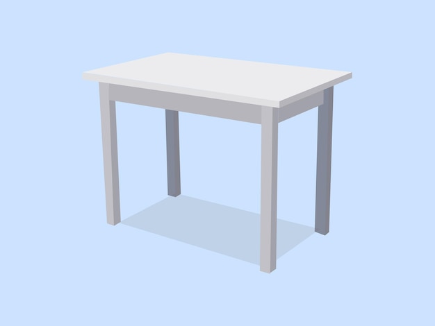 Vector mesa de plástico blanco vacía aislada sobre fondo azul para la plantilla de visualización del producto mesa vectorial 3d para la ilustración de presentación de objetos