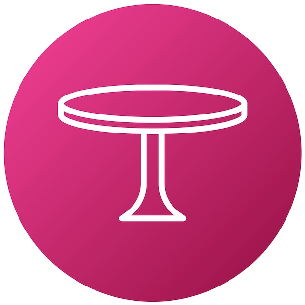 una mesa redonda con un círculo rosa en ella