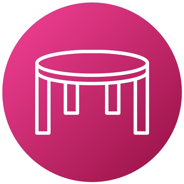 una mesa redonda con un círculo rosa en ella
