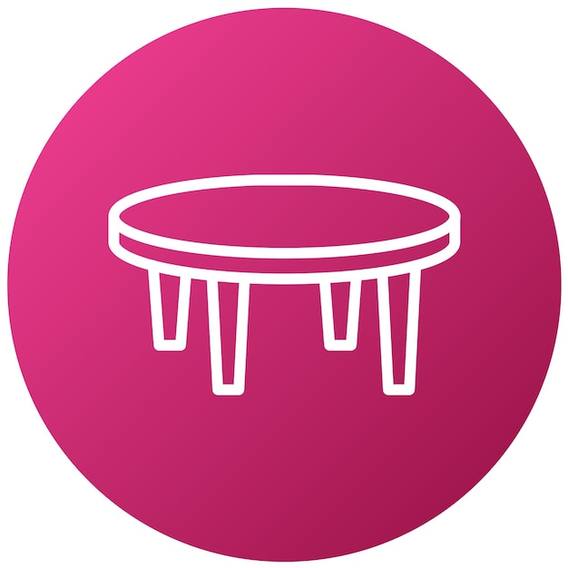 una mesa redonda con un círculo rosa en ella