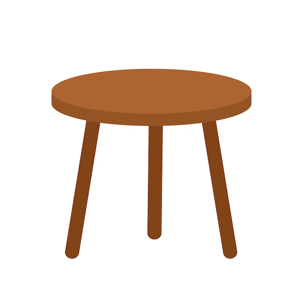 Mesa redonda de madera realista vectorial aislada