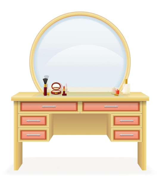 Mesa de vanidad moderna ilustración vectorial de muebles