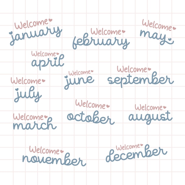 Meses lindos del año Letras Meses del año Calendario