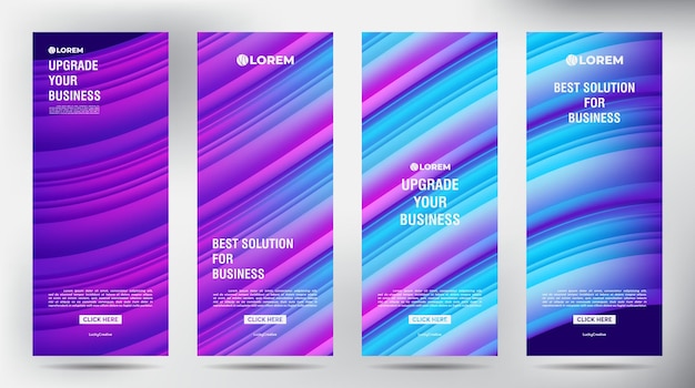 Mesh Color Flow roll up business brochure flyer banner design plantilla vertical, fondo de presentación de portada, publicación moderna x-banner y flag-banner, conjunto de diseño de plantilla de soporte de banner enrollable