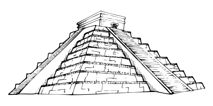 Vector mesoamérica azteca inca egipcia monumento antiguo ruinas de pirámides sitio patrimonial arqueología turismo