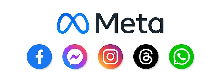 Vector meta apps facebook messenger instagram threads icono del logotipo de whatsapp aplicación de redes sociales aplicación de red marca editorial popular ilustración vectorial