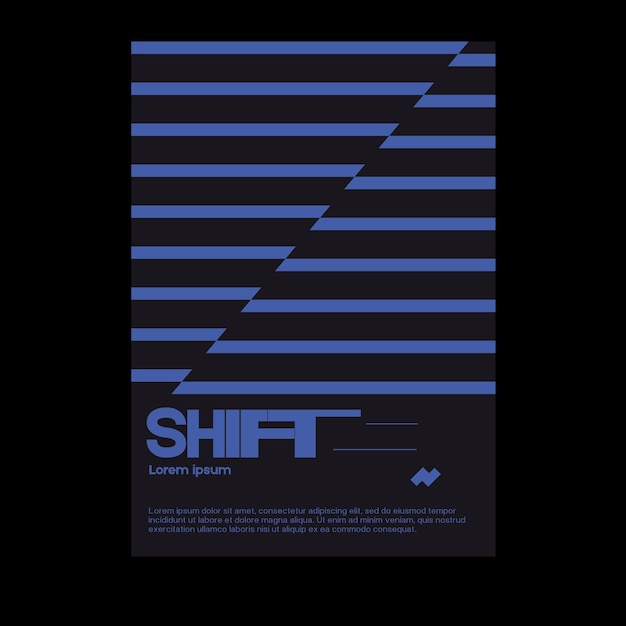 Meta estética moderna del diseño de póster de diseño suizo Plantilla gráfica hecha con tipografía audaz y formas geométricas