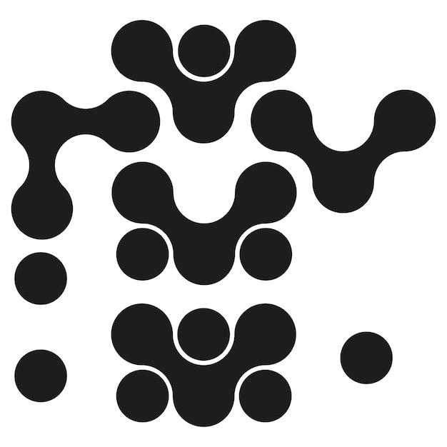 Metaball conectado puntos círculos patrón textura elemento Vector ilustración
