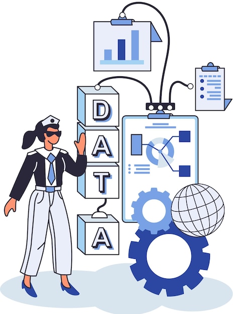 Metáfora de la gestión de datos privacidad centro de medios protección empresarial almacenamiento racional de información privacidad digital administrador de datos eficiente organización segura y rentable almacenamiento y uso de datos