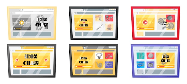 Metáfora moderna de la adicción a Internet y las redes sociales Cadena de hierro en el dominio de la pantalla del teléfono inteligente de los dispositivos Concepto de vector plano Medios sociales y nomofobia en Internet e ilustración de desintoxicación digital