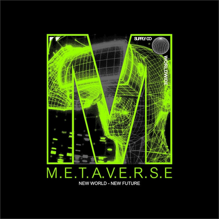 Vector metaverso nuevo mundo nuevo futuro sencillas vintage moda