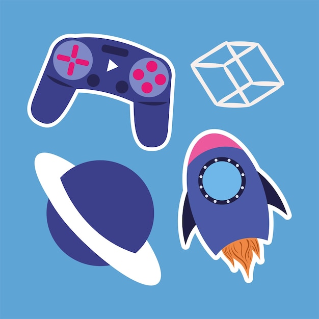 Metaverso de pegatinas de conjunto de iconos