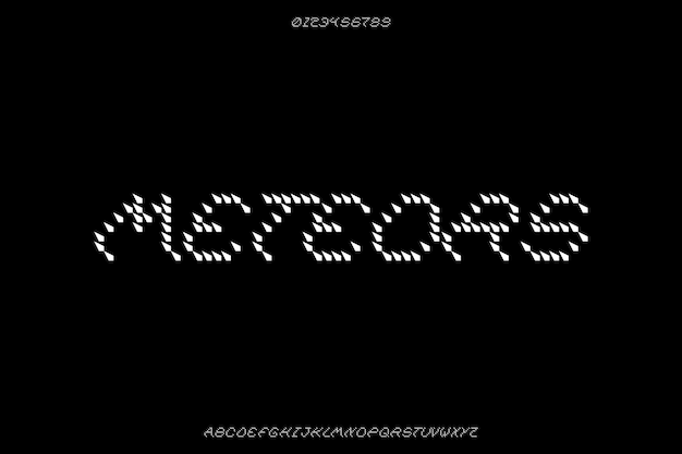 Meteores digitales Vector creativo Diseño de fuentes alfabéticas de visualización personalizada
