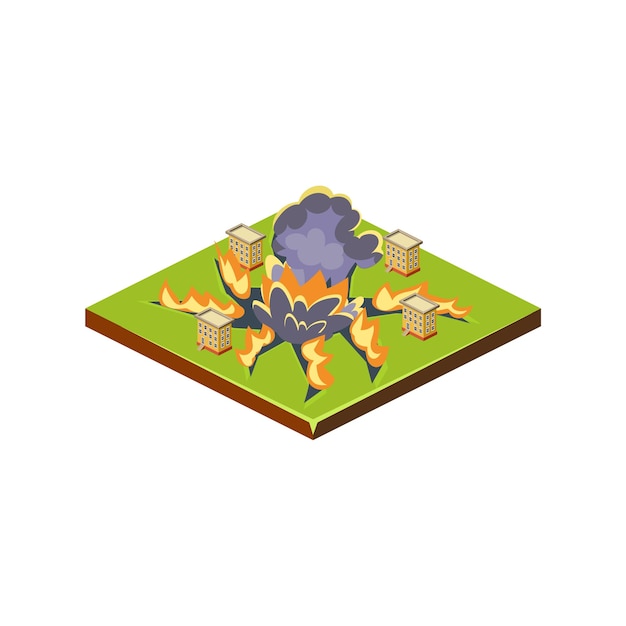 Meteorito. icono de desastres naturales. ilustración vectorial 3d