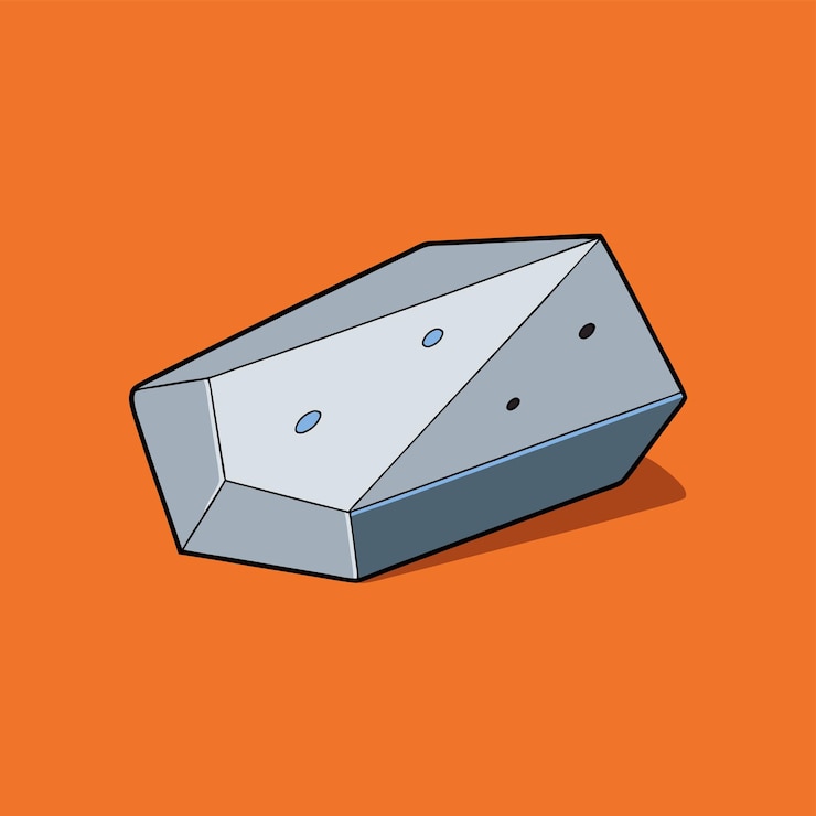 Vector un meteorito de piedra solitario sobre un fondo blanco ilustración gratuita