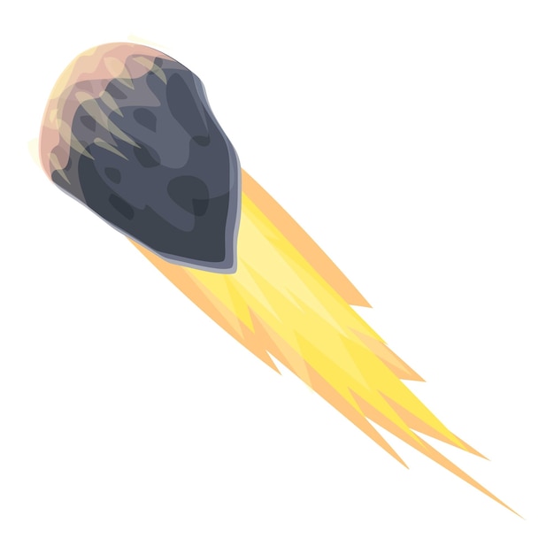 Meteoro en llamas dejando un rastro de fuego en el espacio