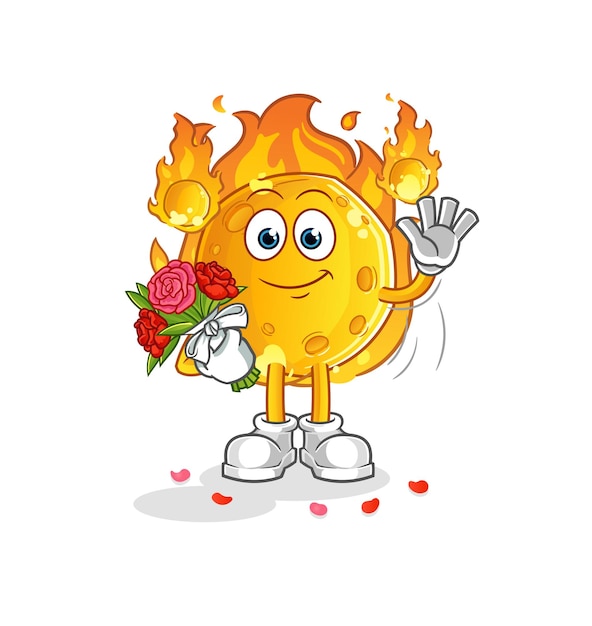 El meteoro con mascota de ramo. vector de dibujos animados