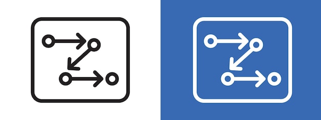 Método de proceso procedimiento de paso o flujo de trabajo logotipo conjunto de signos contorno vectorial