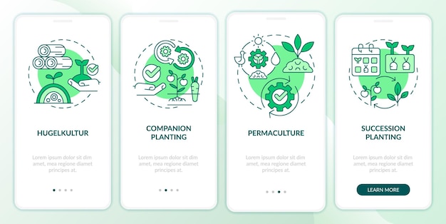 Métodos de jardinería pantalla de aplicación móvil de incorporación verde
