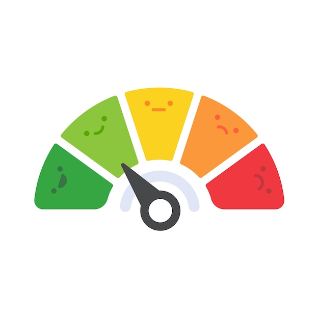 Métricas de satisfacción del cliente malas y buenas ilustración de calificación de servicio comercial de puntaje crediticio malo