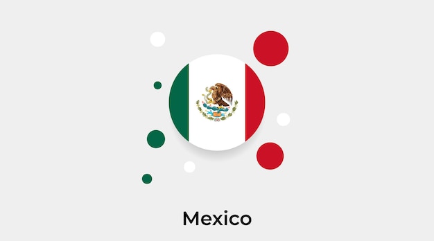 México bandera burbuja círculo forma redonda icono vector ilustración