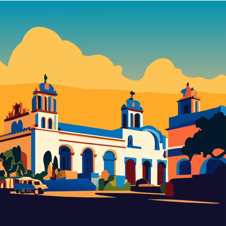 Vector méxico hermosos edificios ilustración vectorial