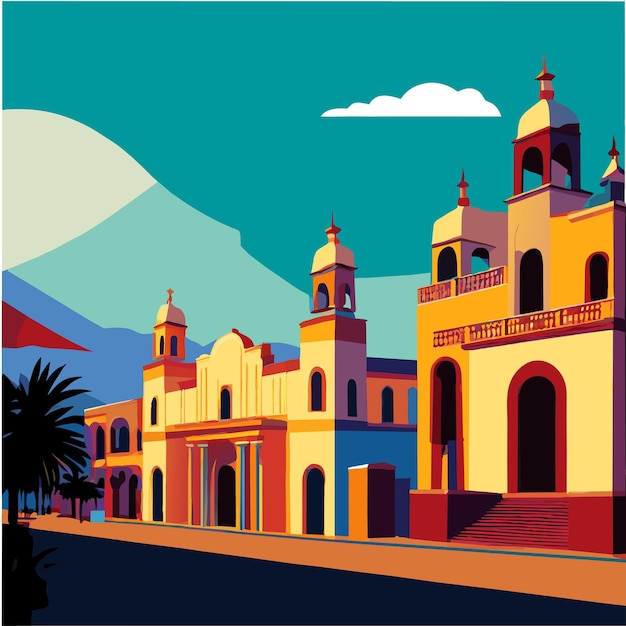 México hermosos edificios ilustración vectorial