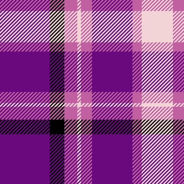 Mexico tela vectorial fondo descanso textil de chequeo sin costuras pijama tartan patrón de textura a cuadros en colores púrpura y rosa