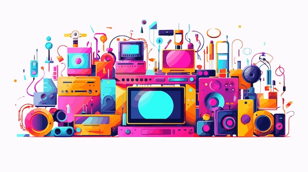 Mezcla de colores Iconos electrónicos Vector plano