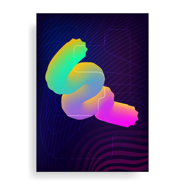 mezcla de fondo vectorial de cartel colorido