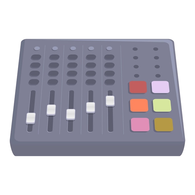 Mezclador de audio profesional con faders y botones para la producción de música