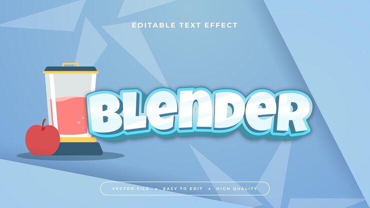 Vector mezclador azul rojo y blanco estilo de fuente de efecto de texto editable en 3d