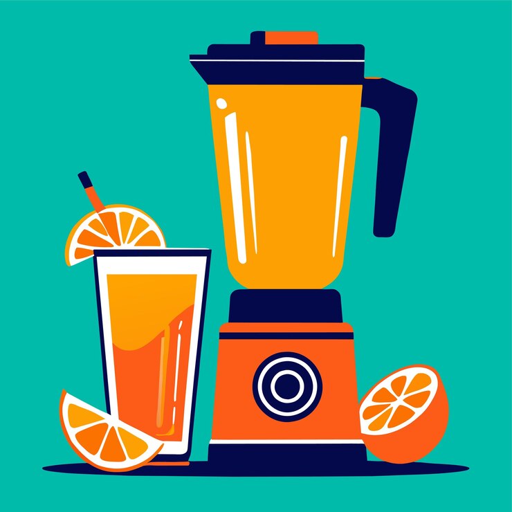 Vector mezclador con dibujo de ilustración vectorial de jugo