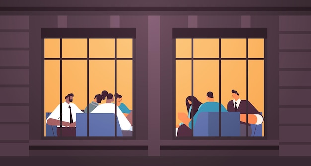 Mezclar la gente de raza comunicándose mientras está sentado en la terapia de círculo reunión de grupo concepto de tratamiento de adicción horizontal ilustración vectorial de longitud completa