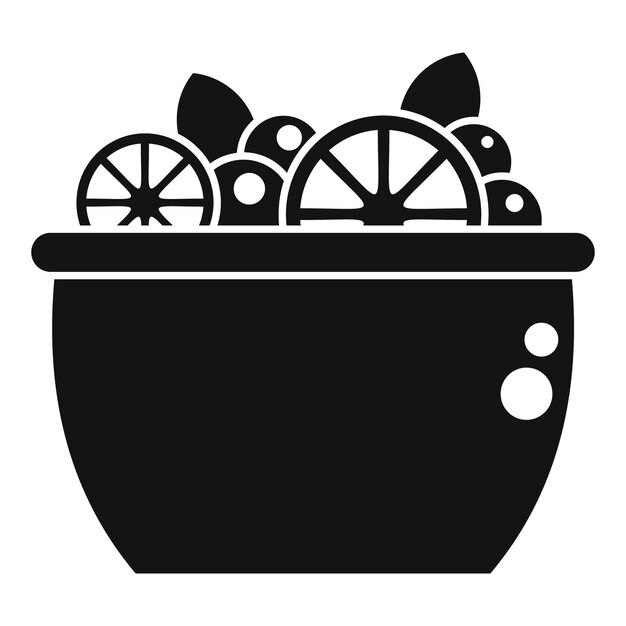 Mezclar icono de ensalada de frutas vector simple Salud del menú de alimentos frescos