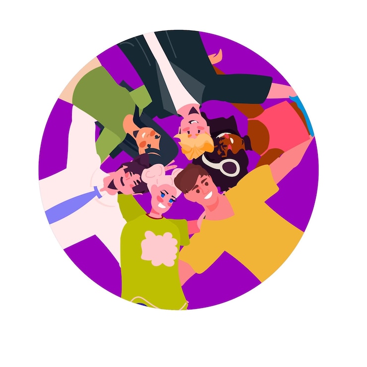 Vector mezcle gente de raza con ropa de moda que adopte el concepto de estilo de vida de la generación z nueva tendencia demográfica moderna con ilustración de vector de generación juvenil progresiva