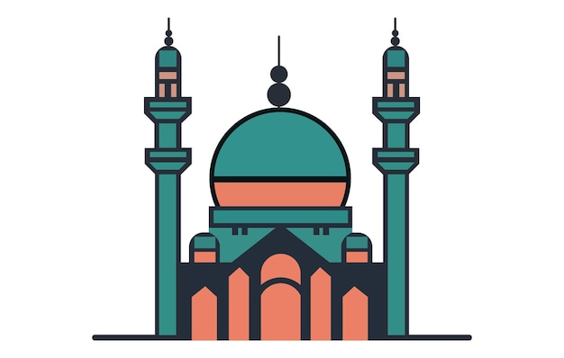 Mezquita icono simple lugar de culto islámico símbolos musulmanes vector ilustración